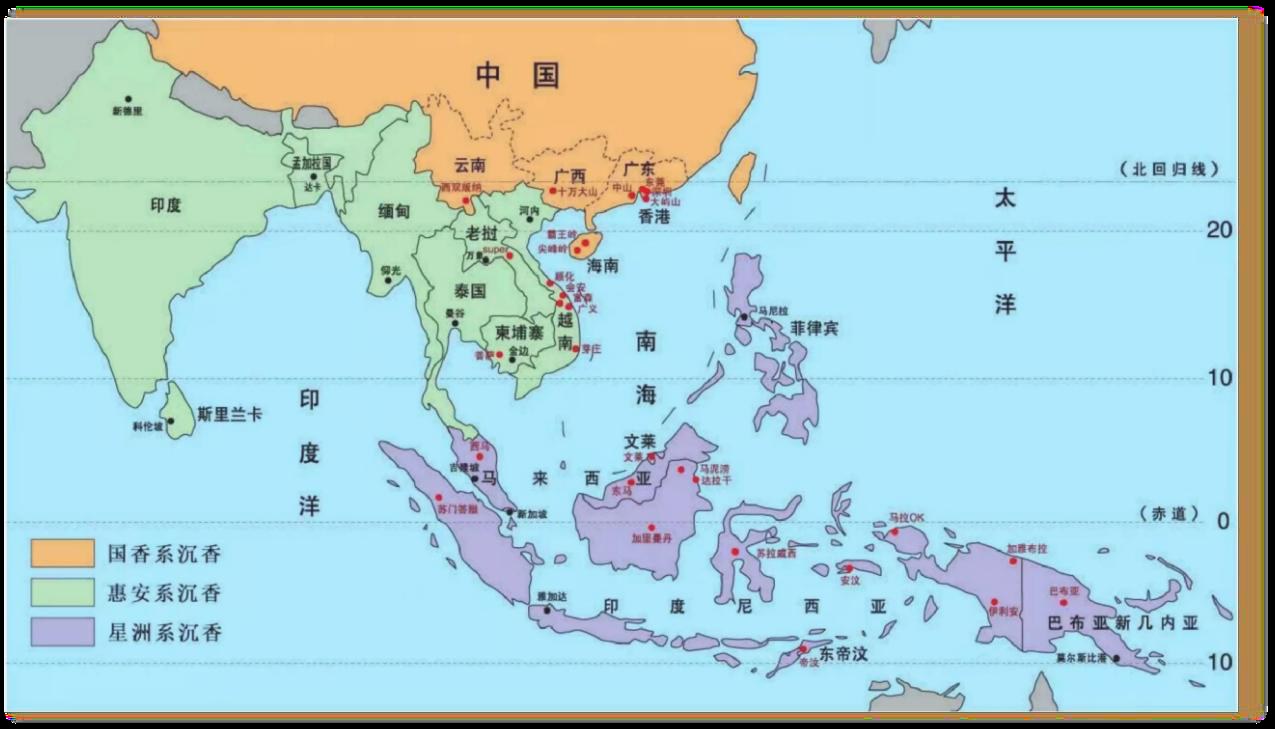 沉香全球产区分布图